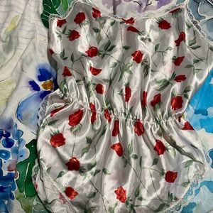 Roses lace lingerie romper